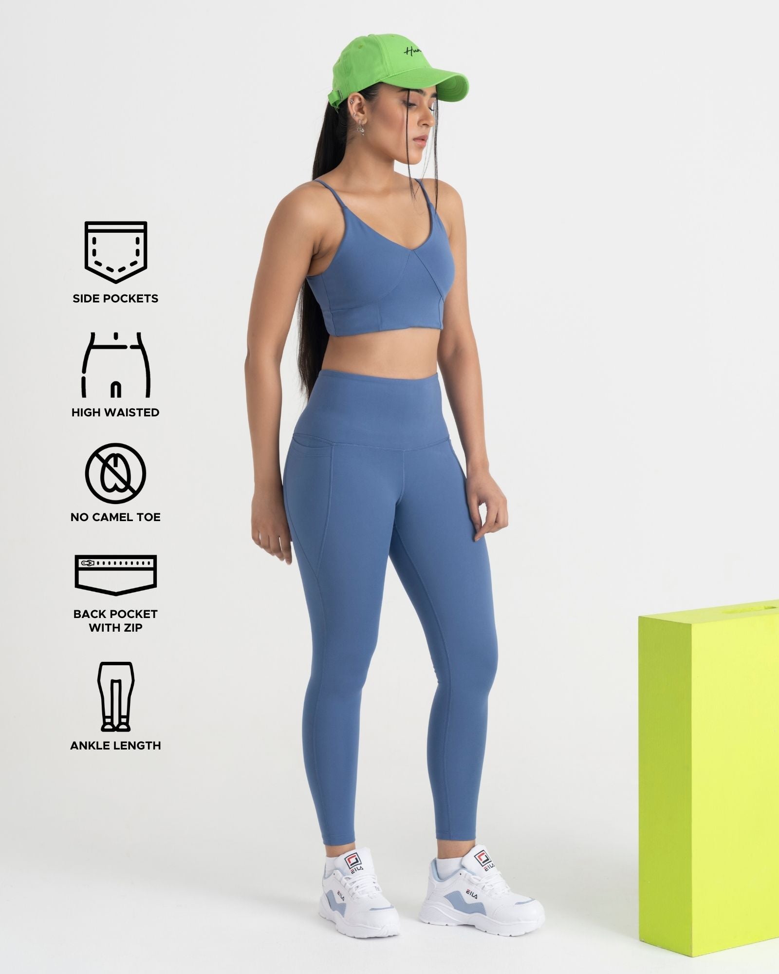 Zen Ankle Length Leggings and Padded V Neck Sports Bra Co-ord Set