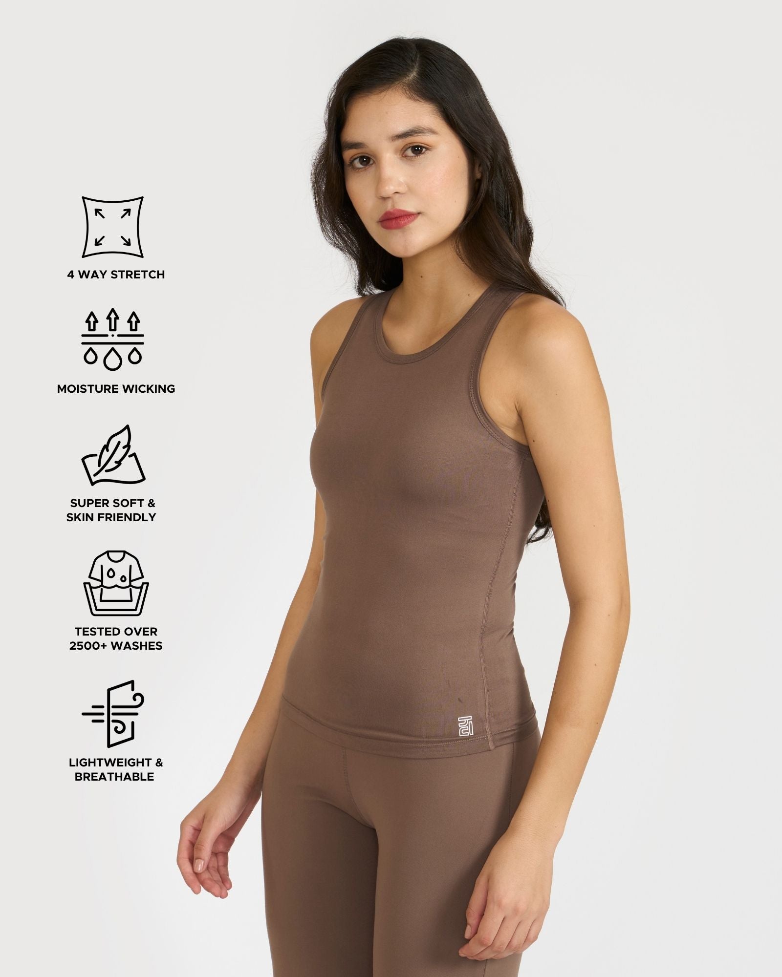 Zen tank top with in-built sports bra