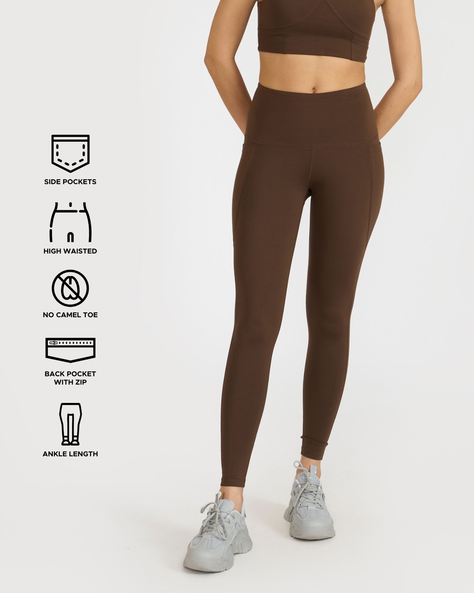 Zen Ankle Length Leggings and Padded V Neck Sports Bra Co-ord Set