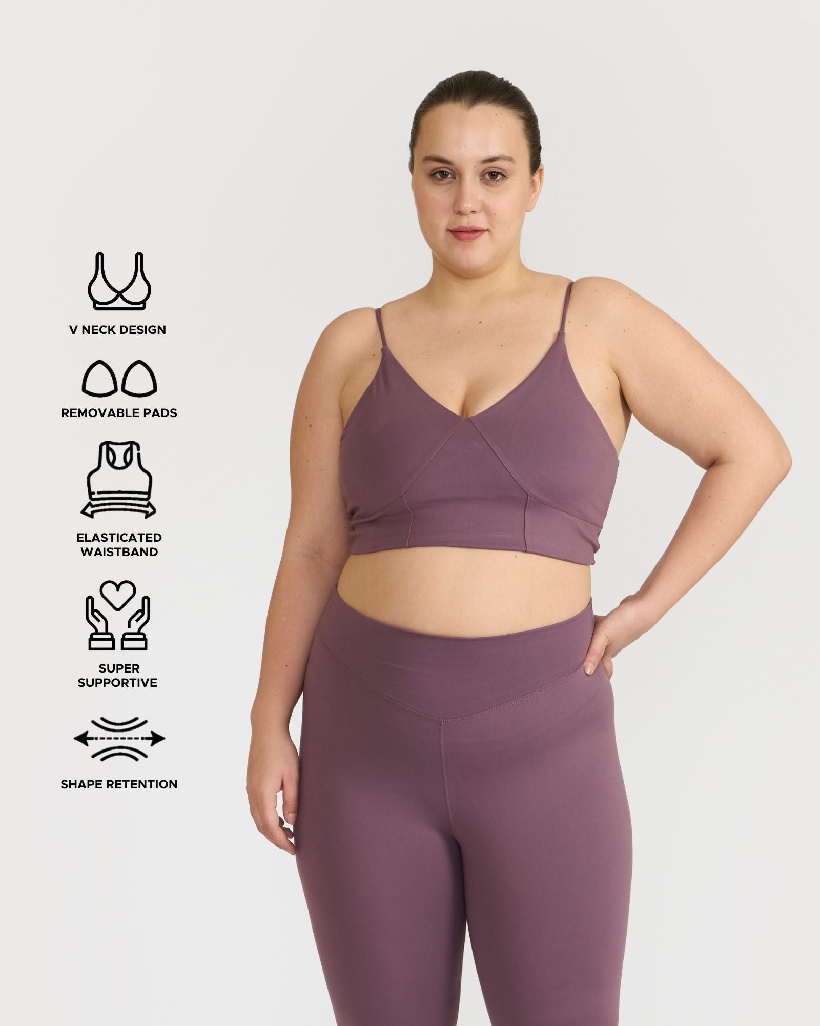 Zen Seamless Leggings and Padded V Neck Sports Bra Co-ord Set
