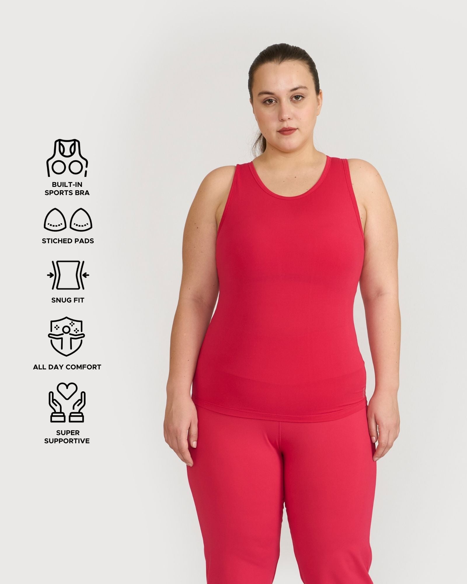 Zen tank top with in-built sports bra