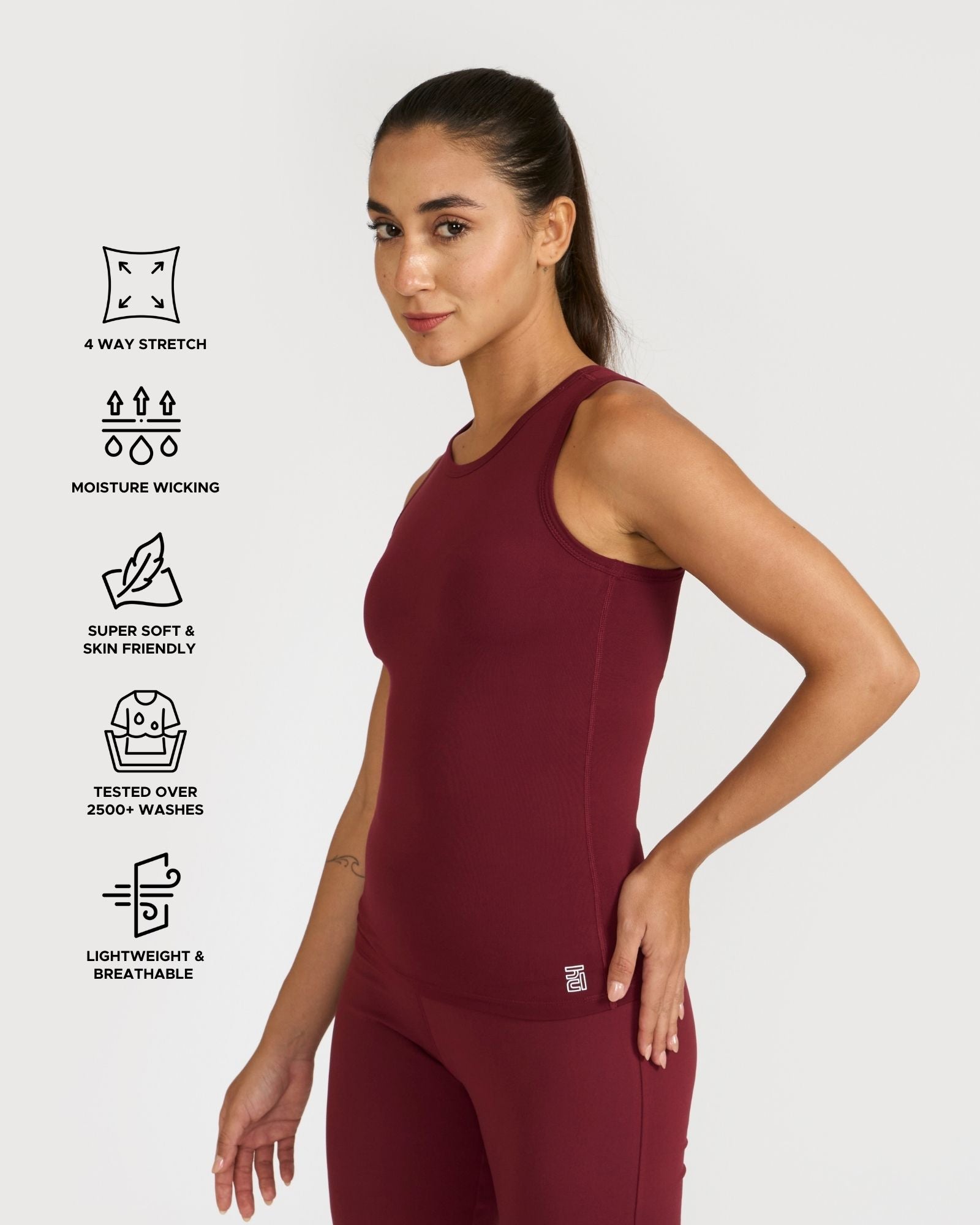 Zen tank top with in-built sports bra