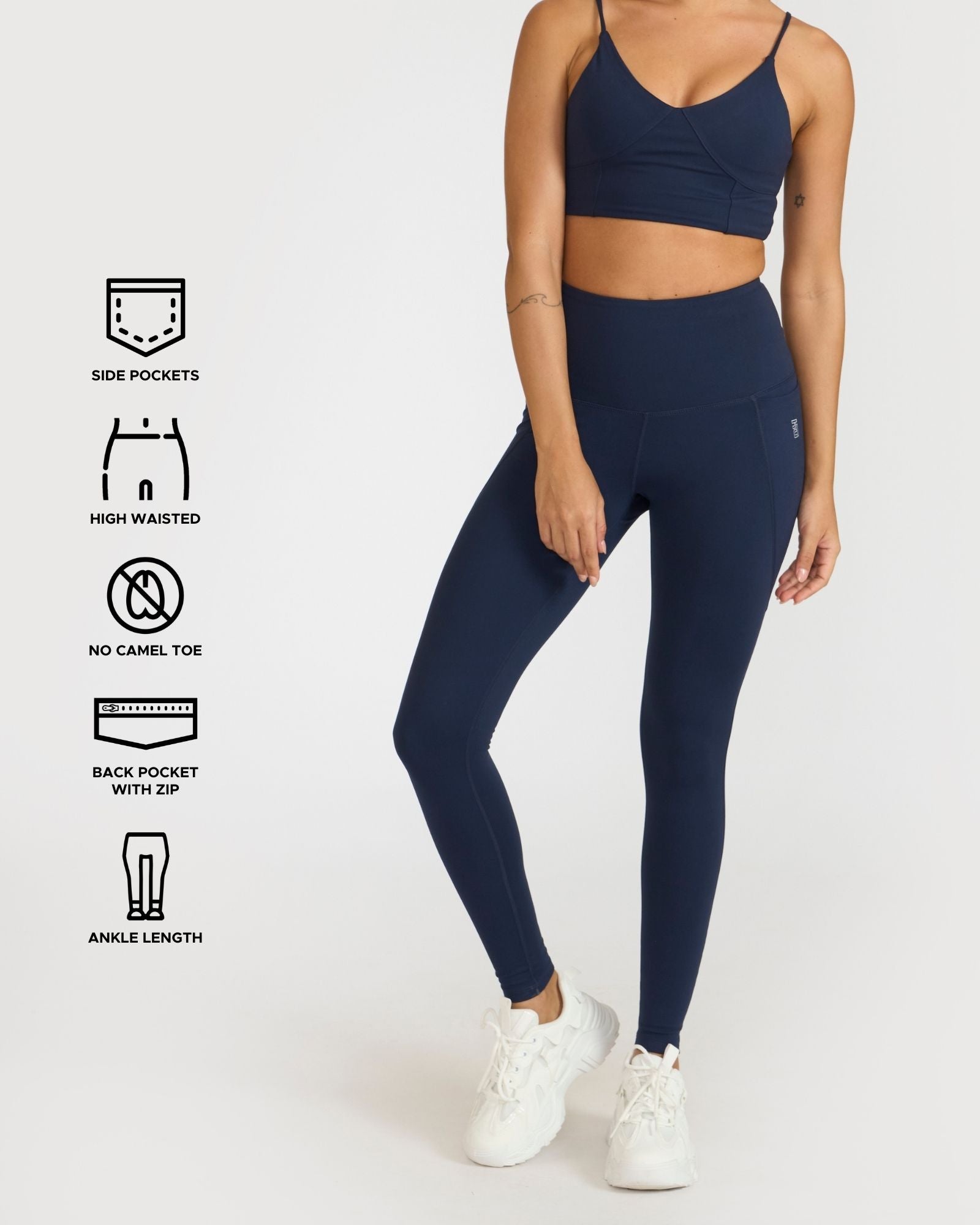 Zen Ankle Length Leggings and Padded V Neck Sports Bra Co-ord Set