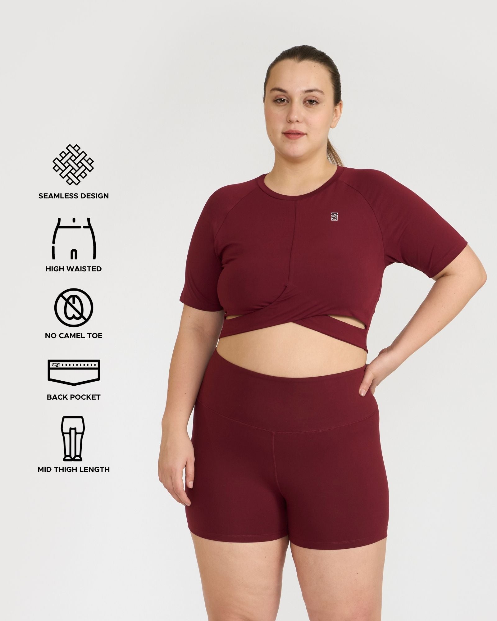 Zen Shorts & Front Wrap crop top Co-ord Set