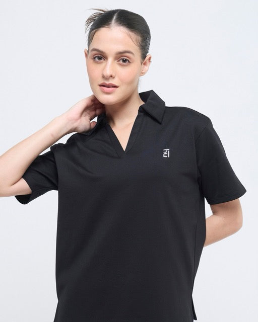 Essential Polo Neck Half Sleeve & Straight pants co-ord set