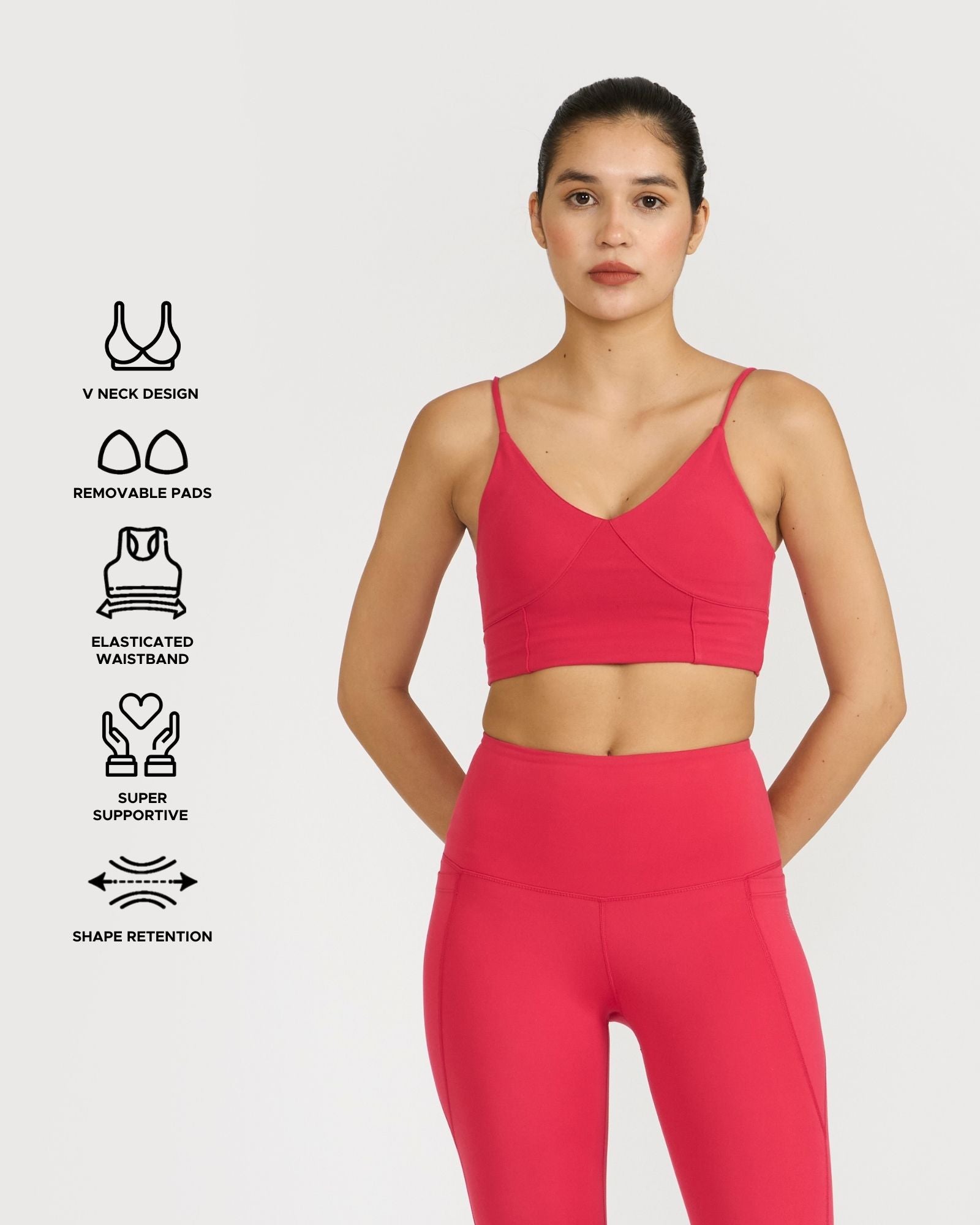 Zen Seamless Leggings and Padded V Neck Sports Bra Co-ord Set