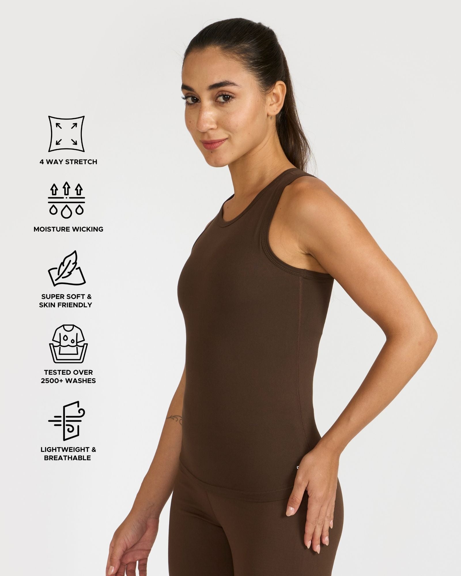 Zen tank top with in-built sports bra
