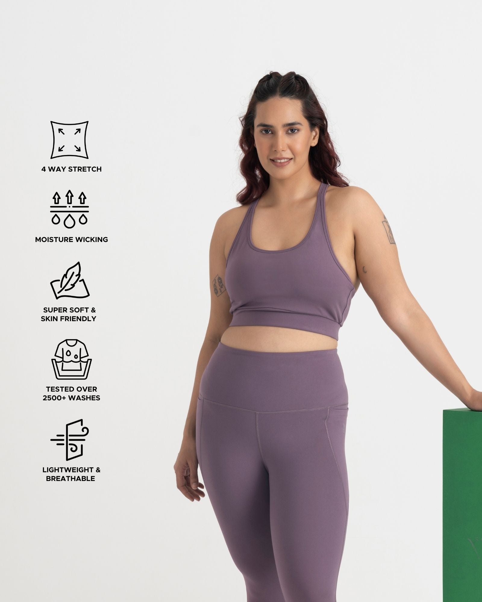 Zen Ankle Length Leggings and Round Neck Sports Bra Co-ord Set