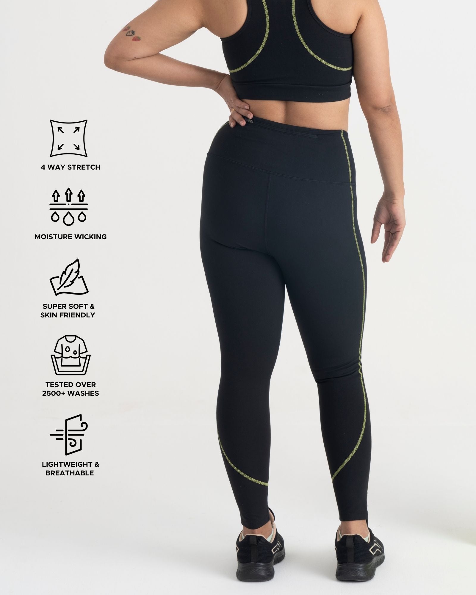 Yin Yang 7/8 Leggings and 2-in-1 Crop Top Co-ord Set