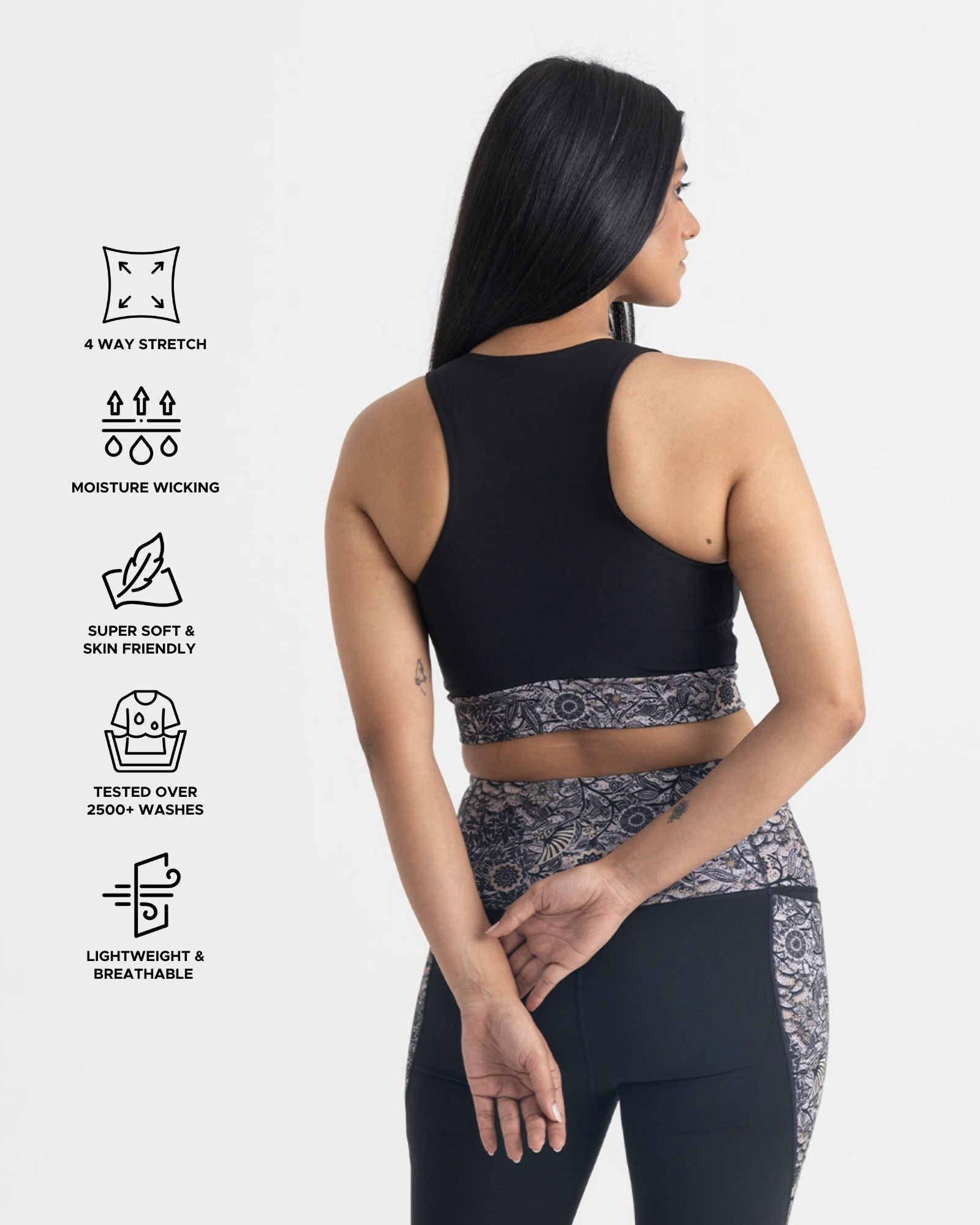 Majestic Flora 2-in-1 Crop Top