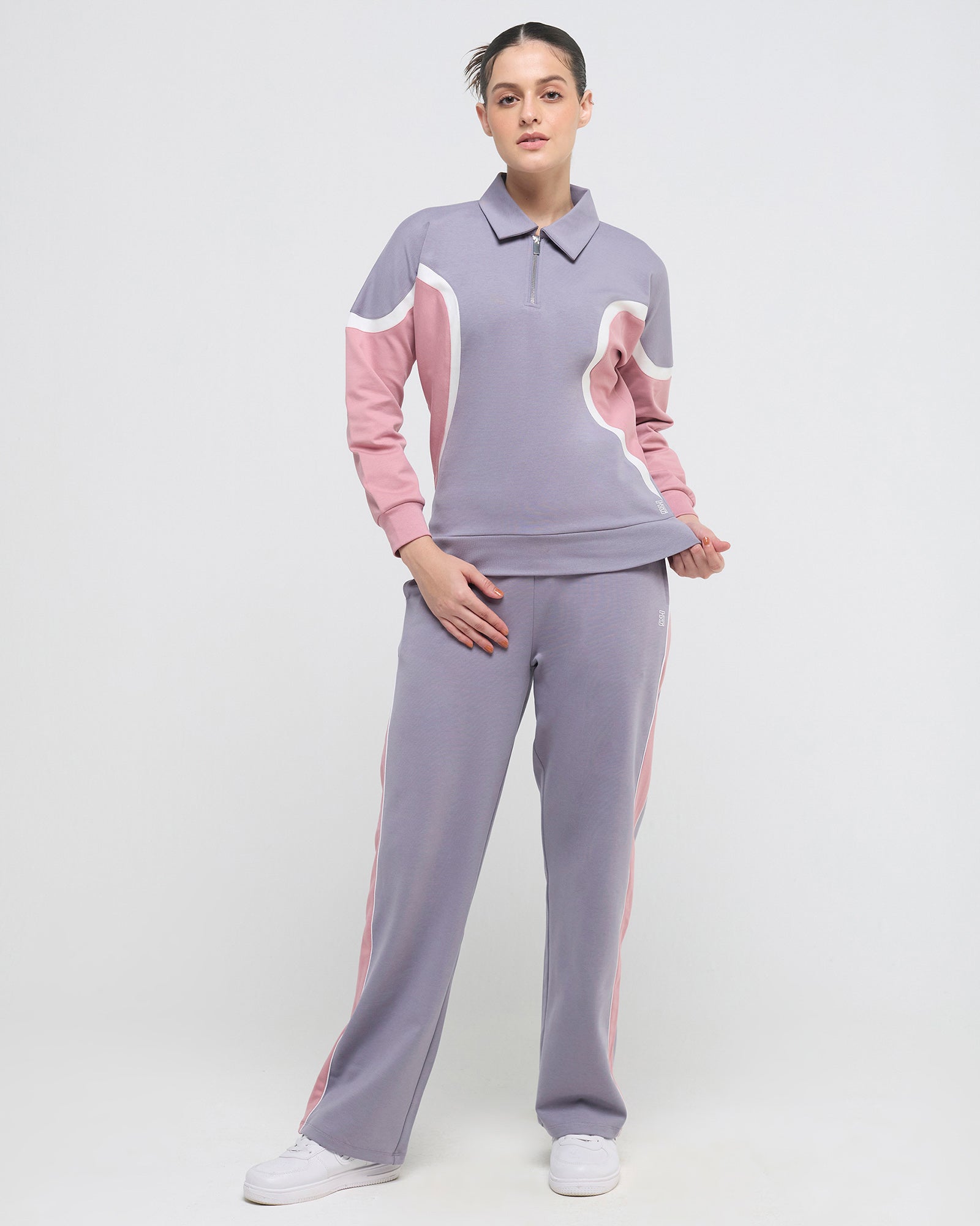 Wave Polo Neck Sweatshirt - 1/4th Zipper