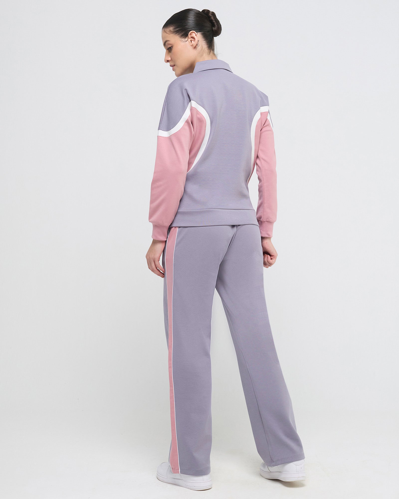 Wave Polo Neck with Straight Pants Co-ord Set