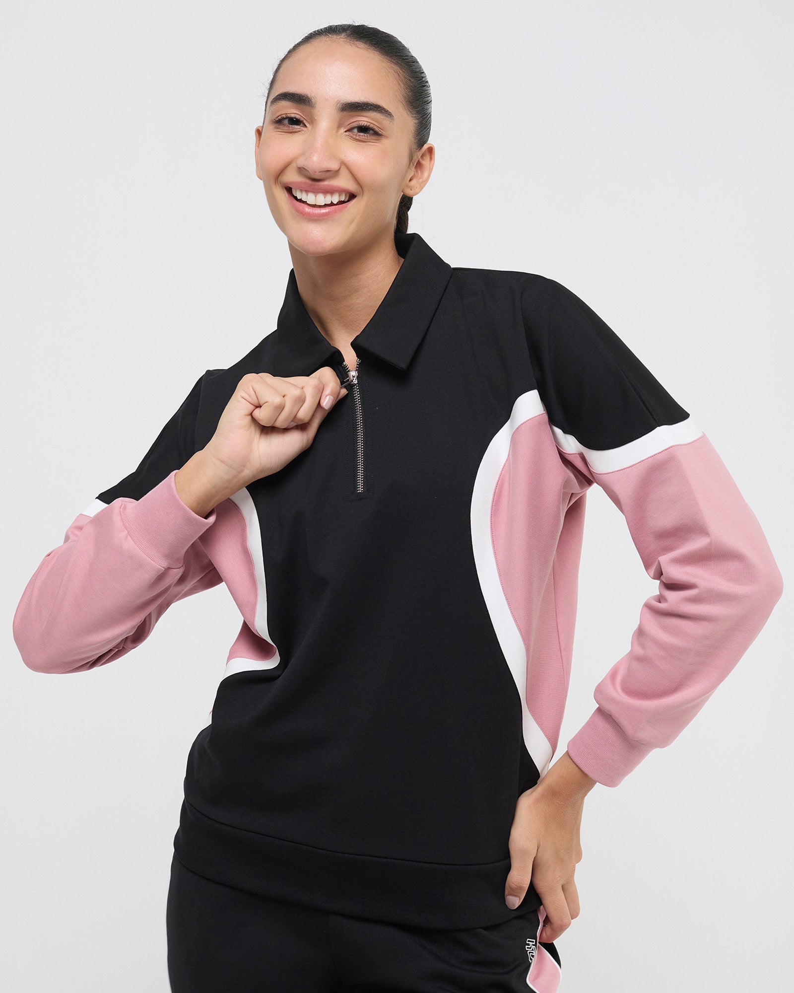 Wave Polo Neck Sweatshirt - 1/4th Zipper