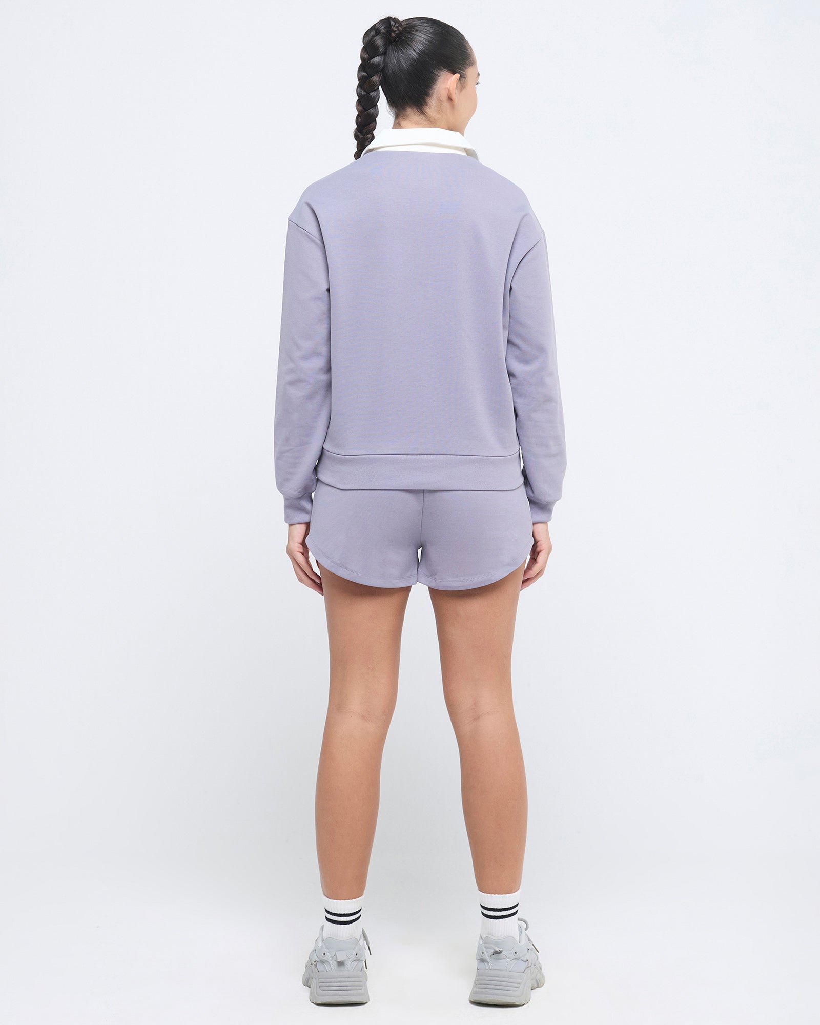 Vintage Polo Neck Sweatshirt and Shorts Co-ord Set