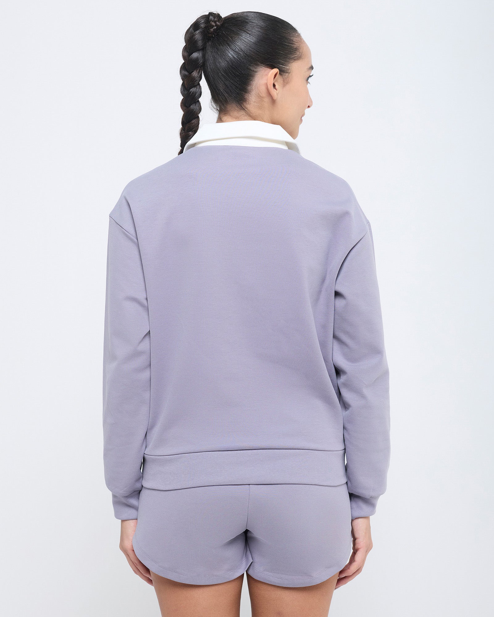 Vintage Polo Neck Sweatshirt and Shorts Co-ord Set