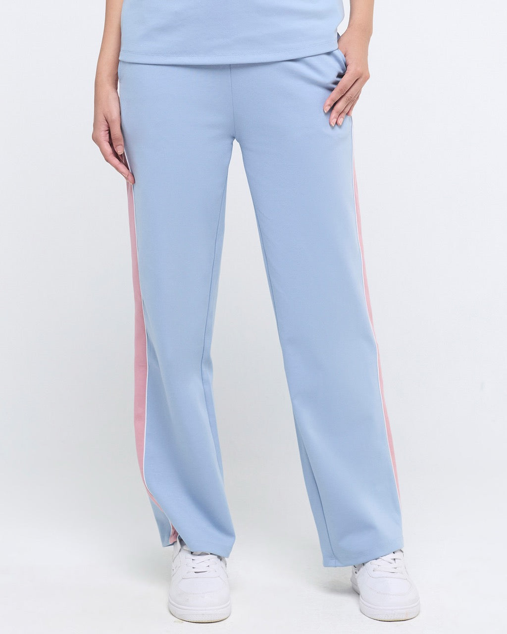 Wave Polo Neck with Straight Pants Co-ord Set