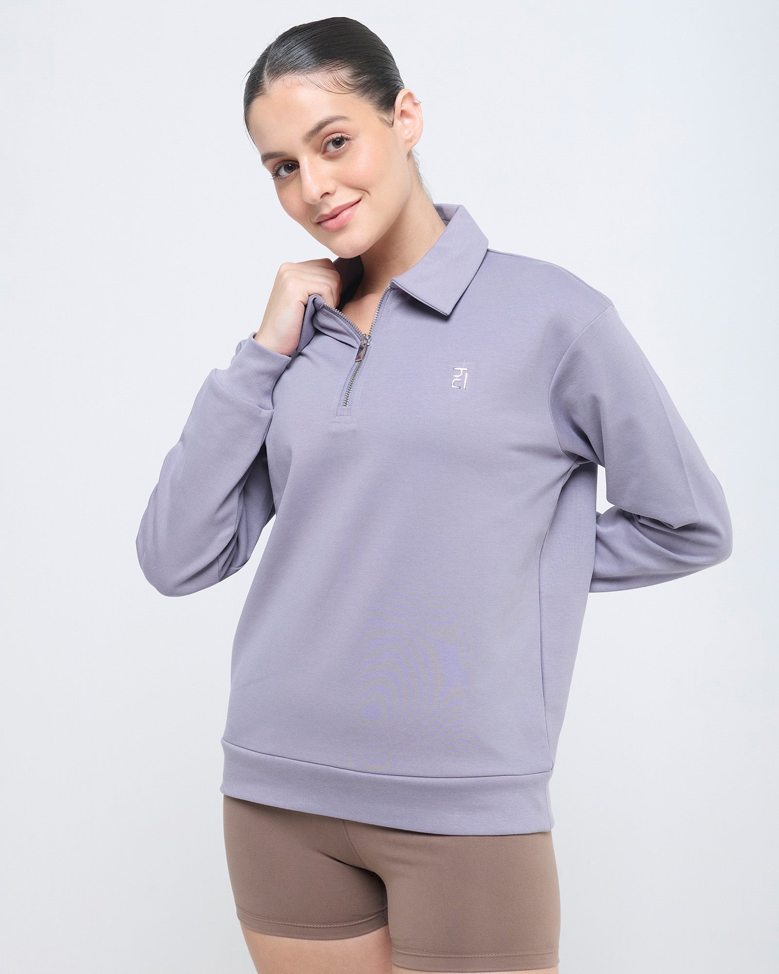 Essential Polo Neck Sweatshirt - 1/4th Zipper