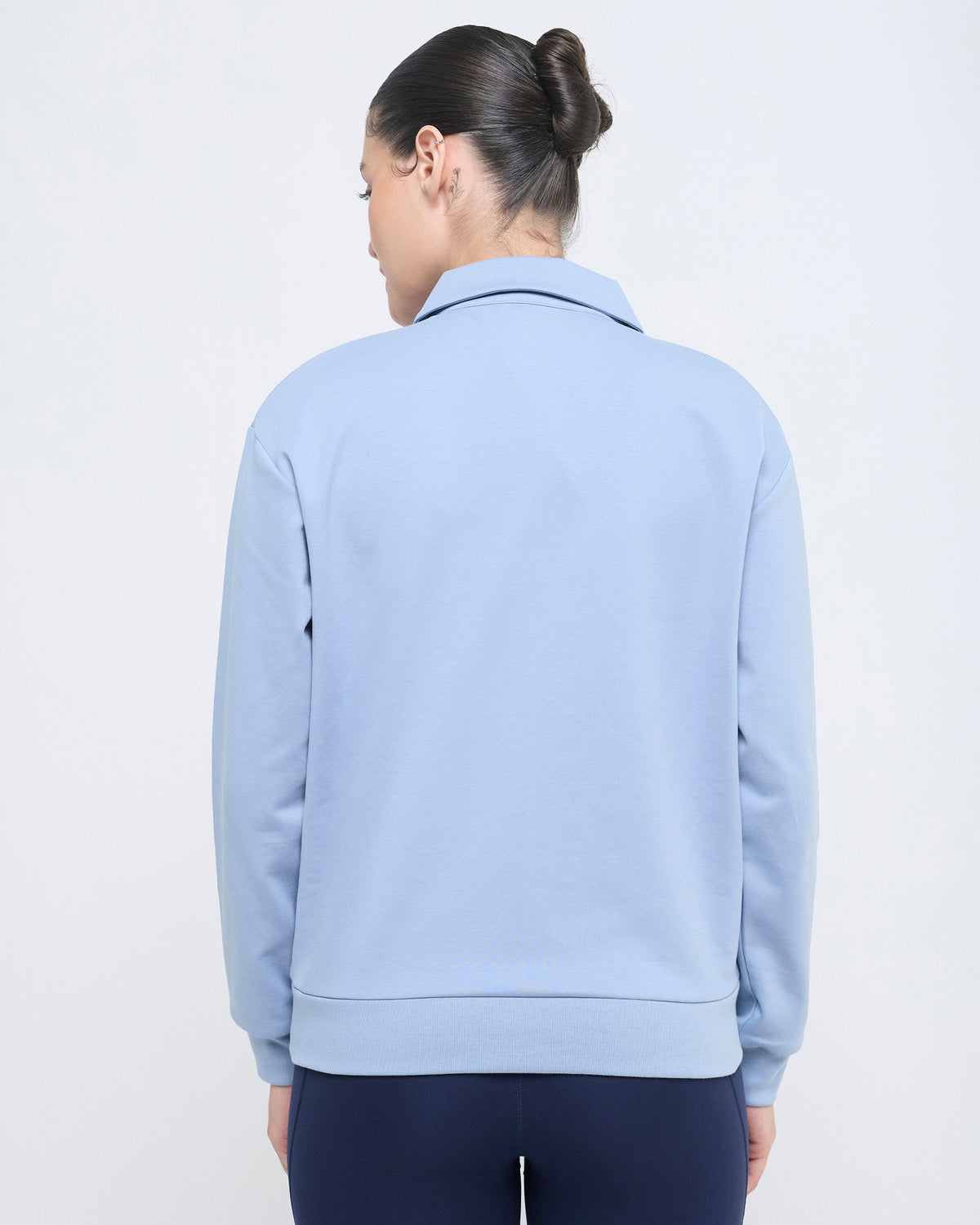 Essential Polo Neck 1/4th Zipper & Flare Pants Co-ord Set