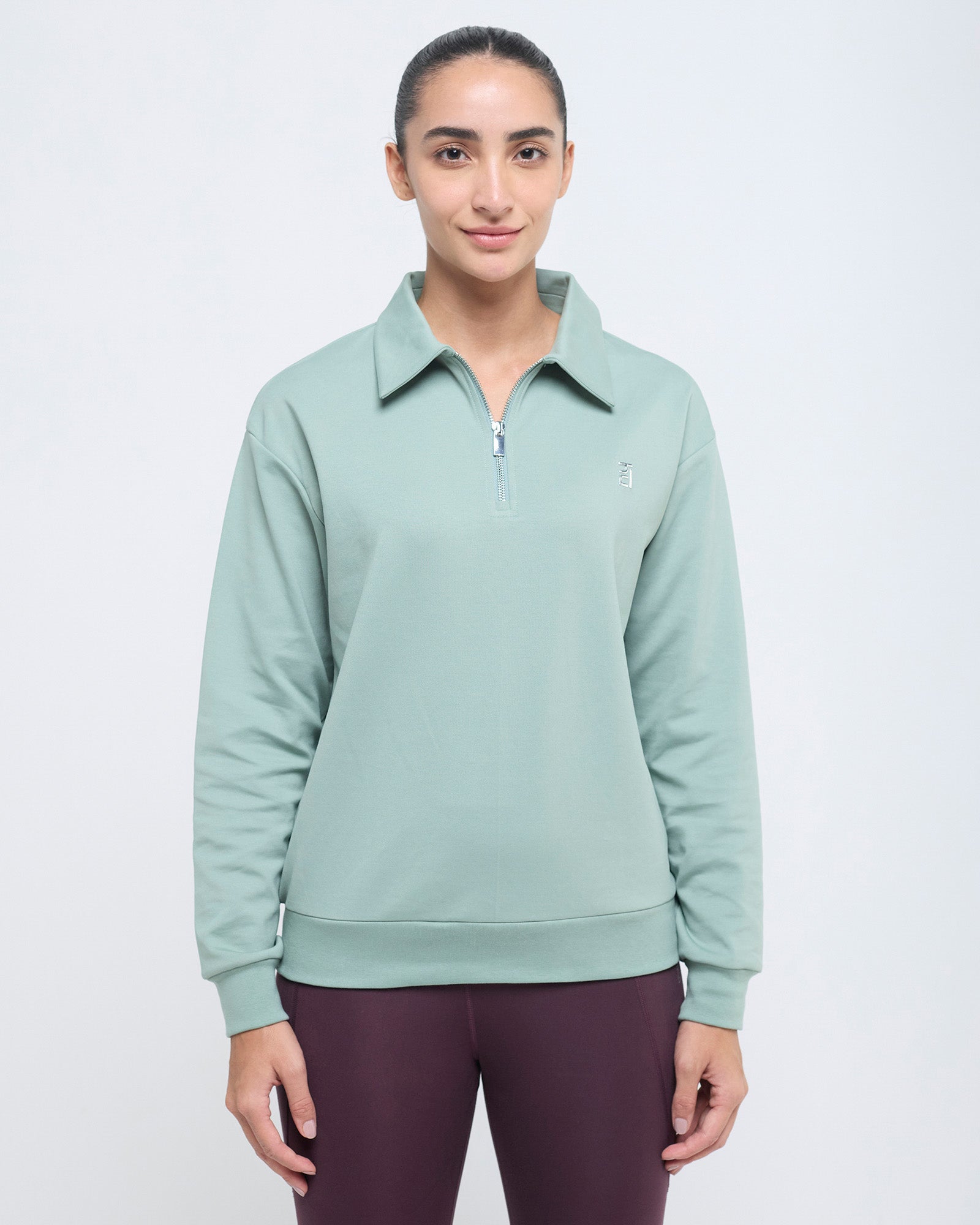Essential Polo Neck Sweatshirt - 1/4th Zipper