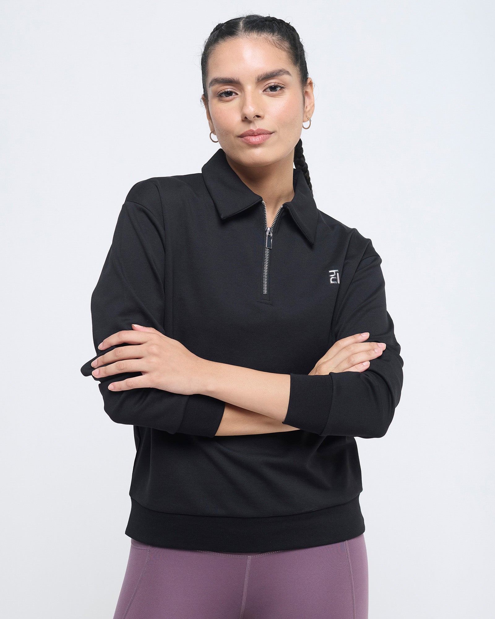 Essential Polo Neck Sweatshirt - 1/4th Zipper