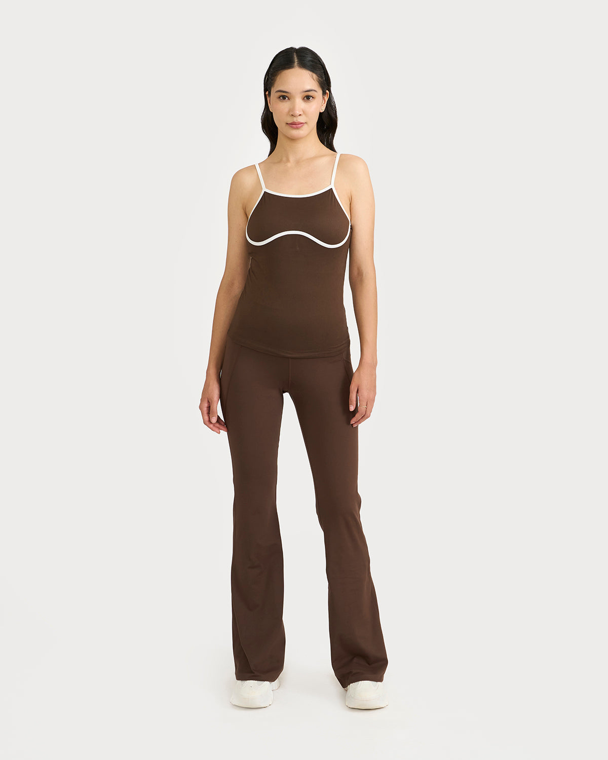 Zen halo top with in-built bra & Flare pants Co-Ord Set