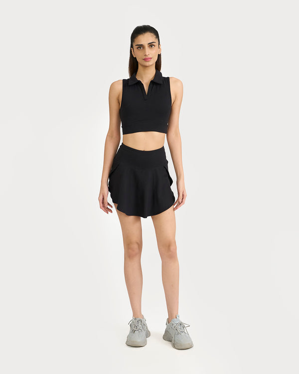 Zen Nova Skorts & polo neck 2 in 1 Sports Bra Co-ord Set