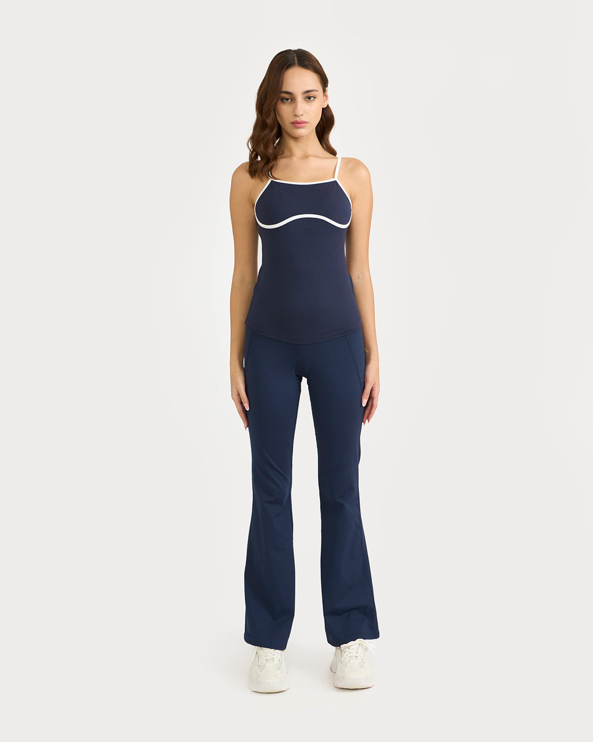 Zen halo top with in-built bra & Flare pants Co-Ord Set