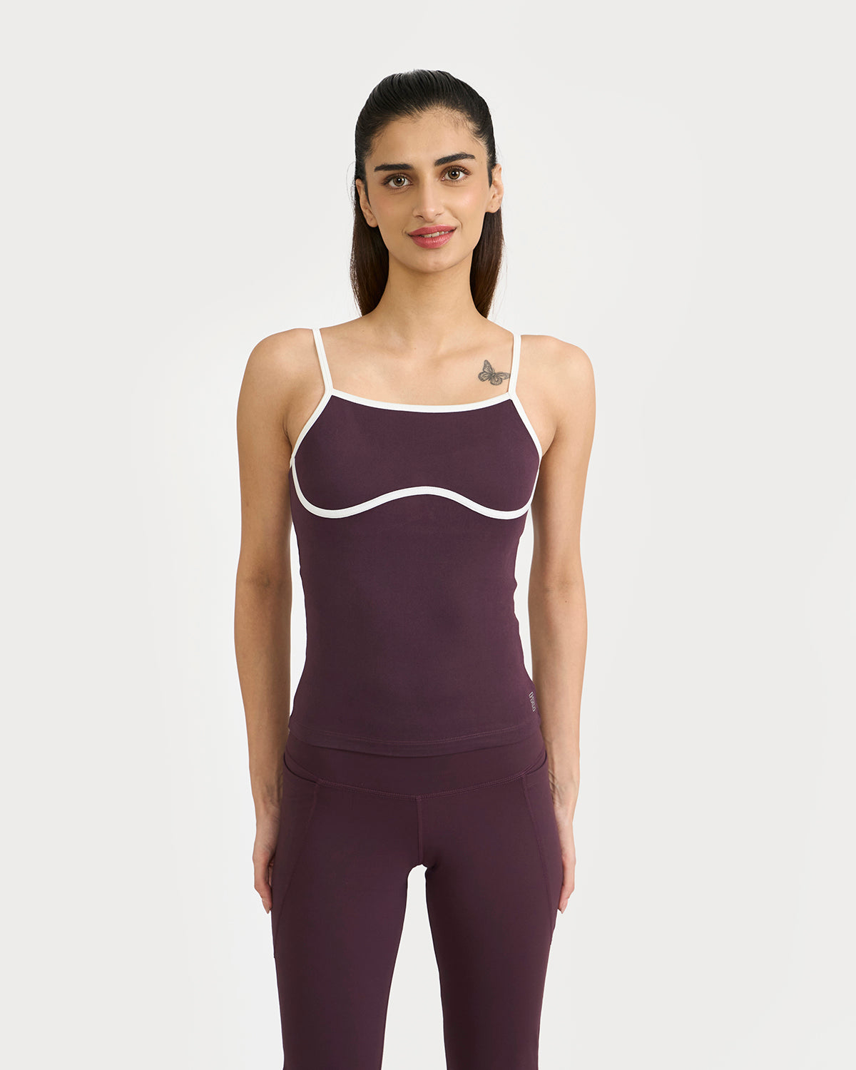 Zen halo top with in-built bra & Flare pants Co-Ord Set