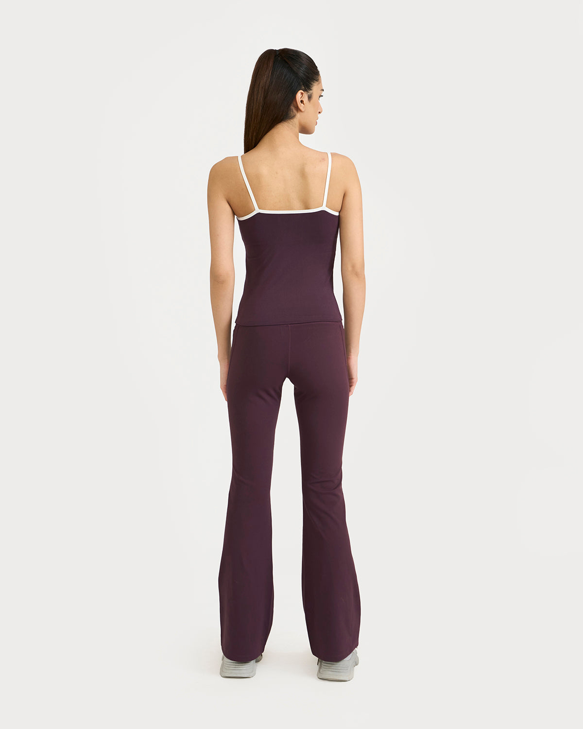 Zen halo top with in-built bra & Flare pants Co-Ord Set