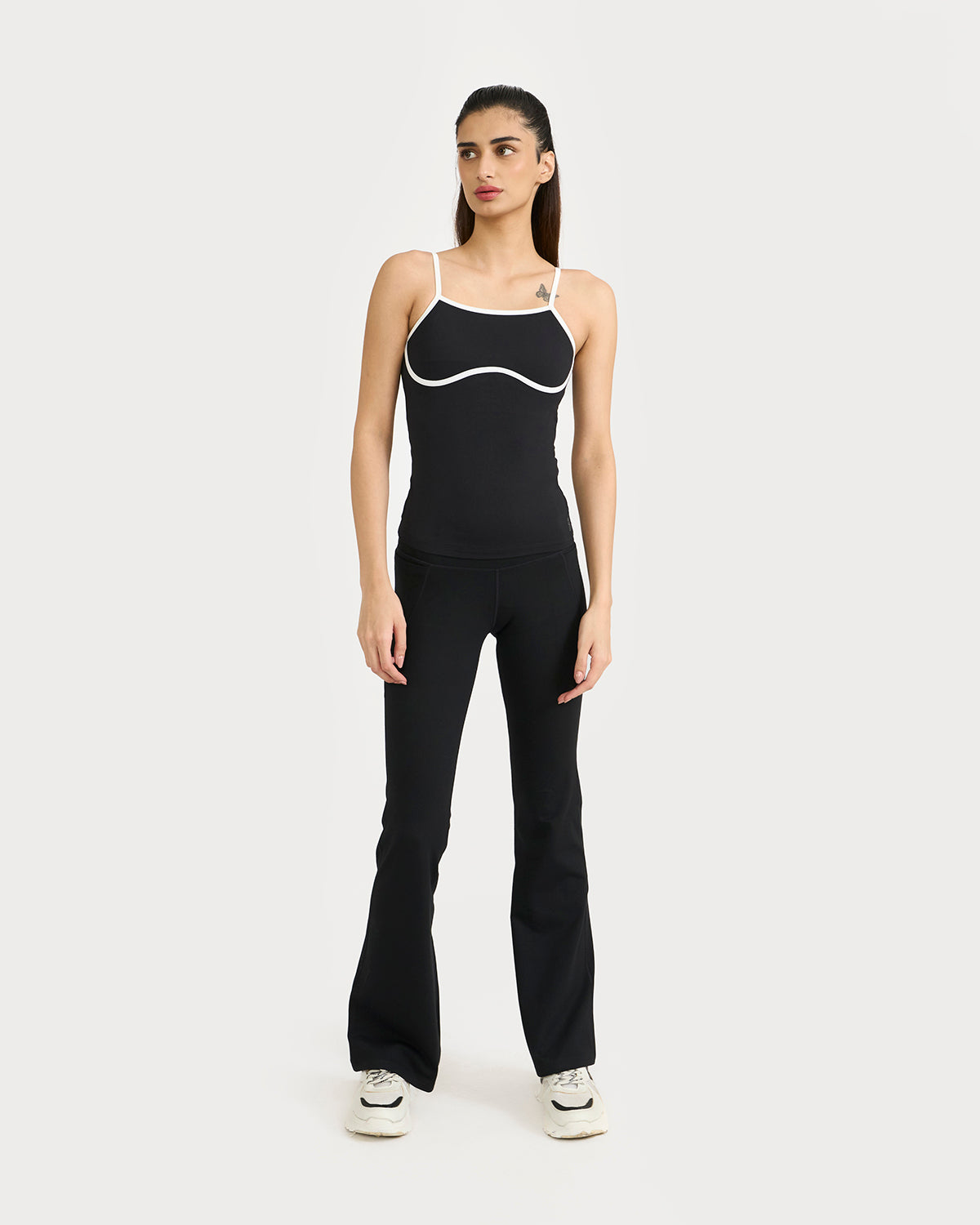 Zen halo top with in-built bra & Flare pants Co-Ord Set