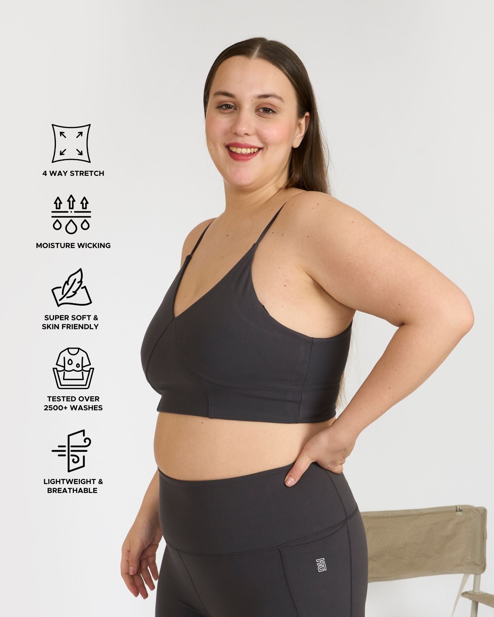 Zen Padded Sports Bra - V Neck