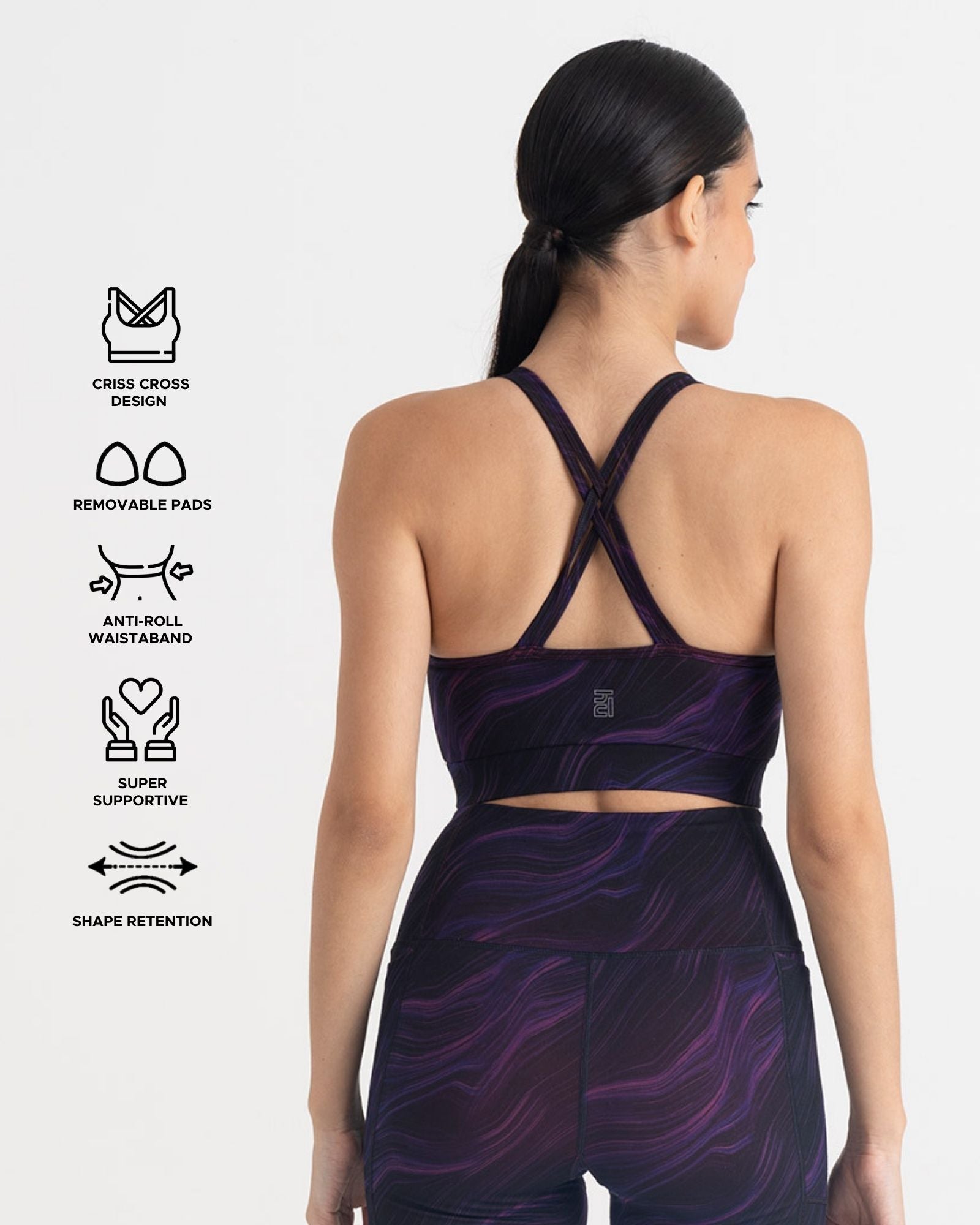 Cosmic Waves 7/8 Leggings and Sports Bra Co-ord Set