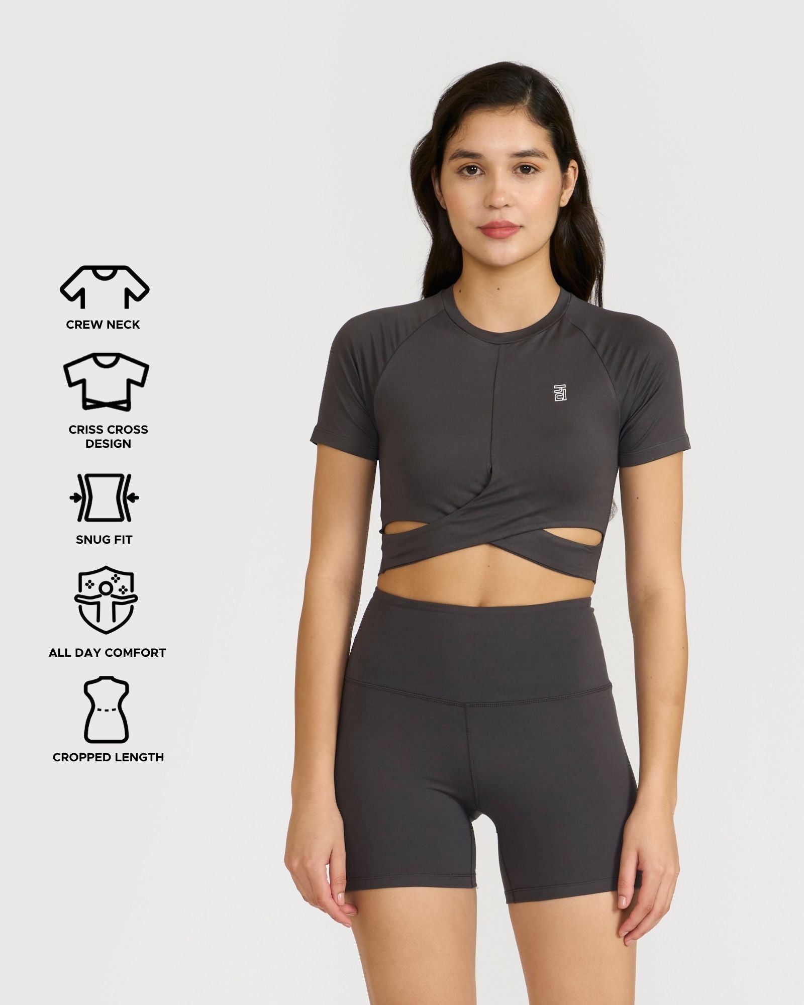 Zen Shorts & Front Wrap crop top Co-ord Set