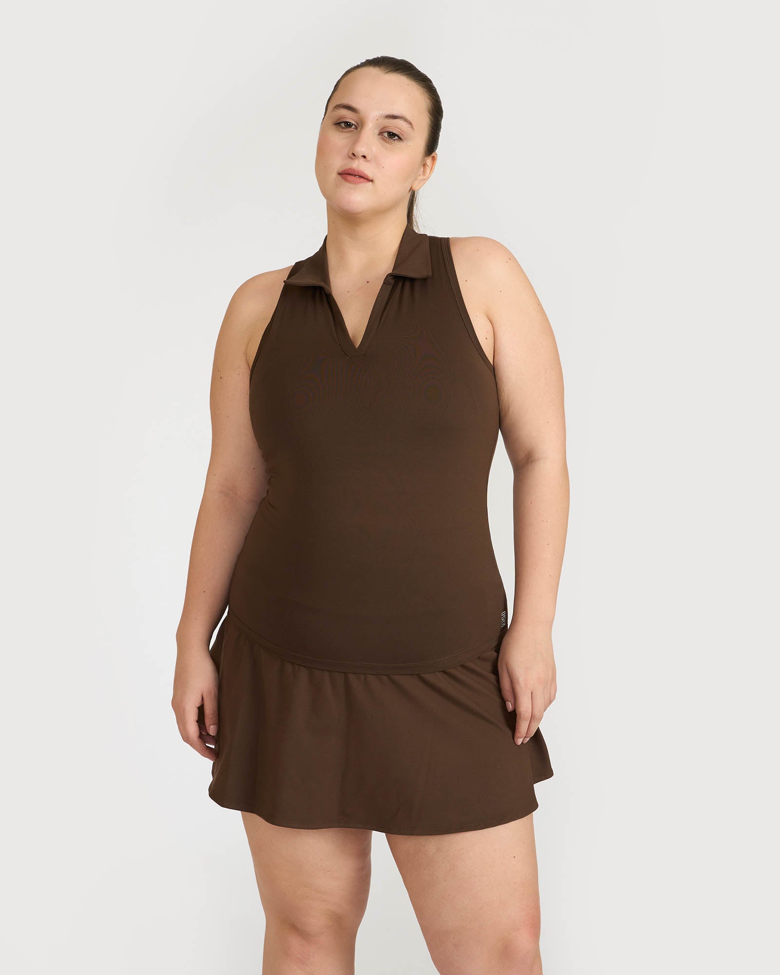Zen Polo Neck Top with in-Built Sports Bra