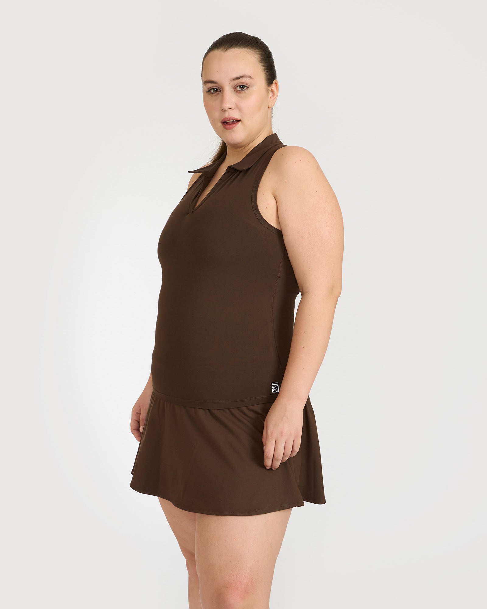 Zen Polo Neck Top with in-Built Sports Bra