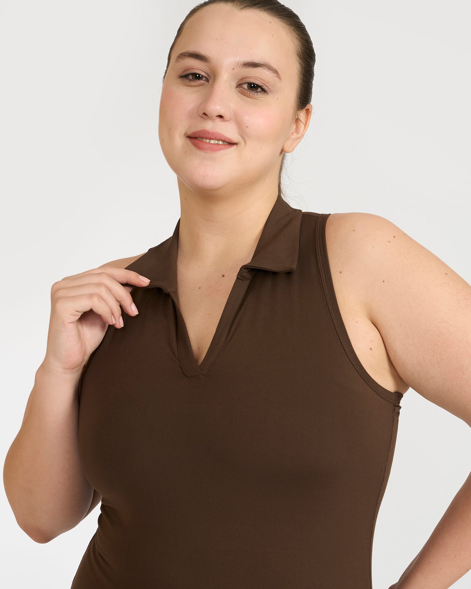 Zen Polo Neck Top with In-built sports bra & Cheerful Skorts Co-Ord Set