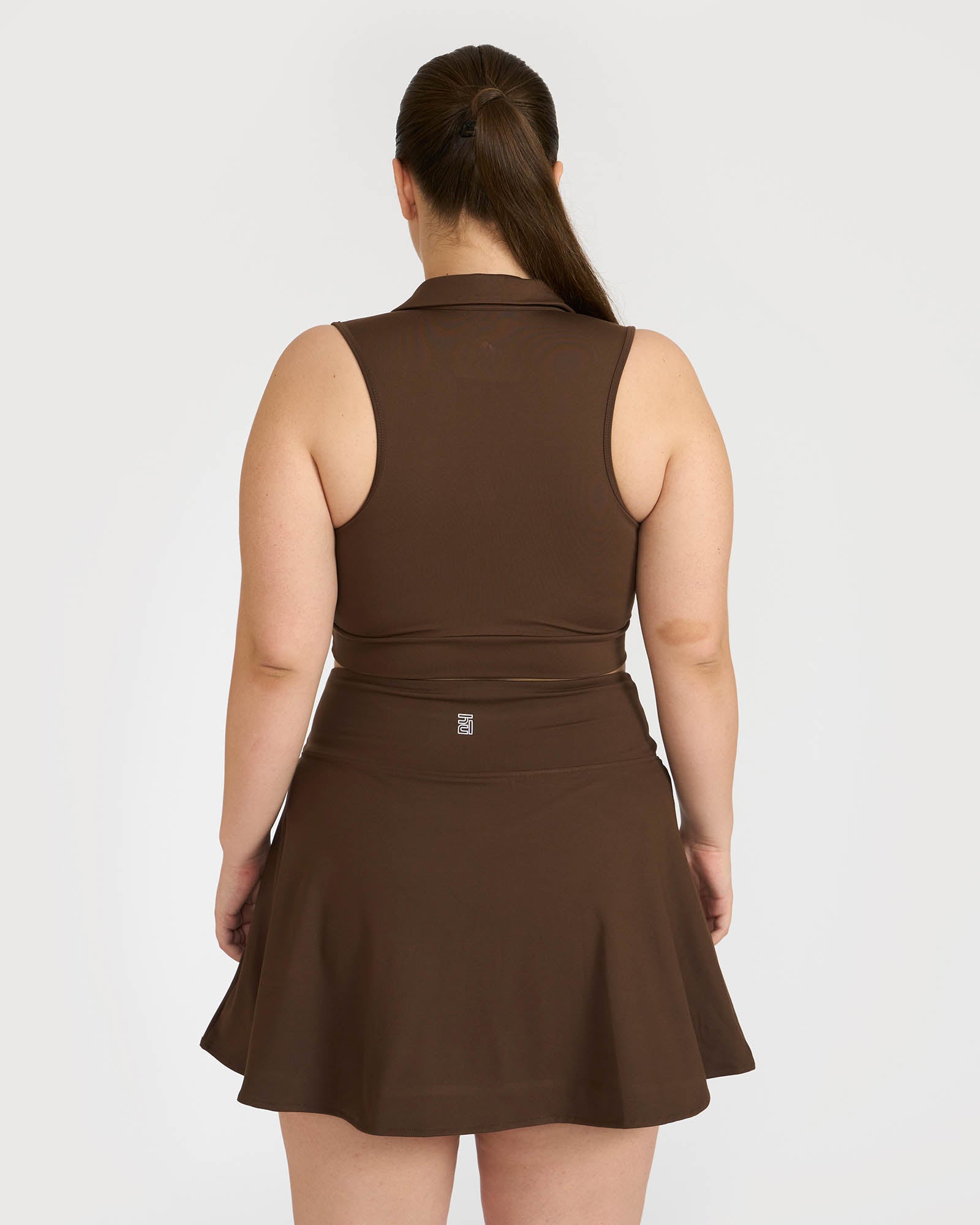 Zen Cheerful Skort and Polo-Neck 2-in-1 Crop Top Co-ord Set