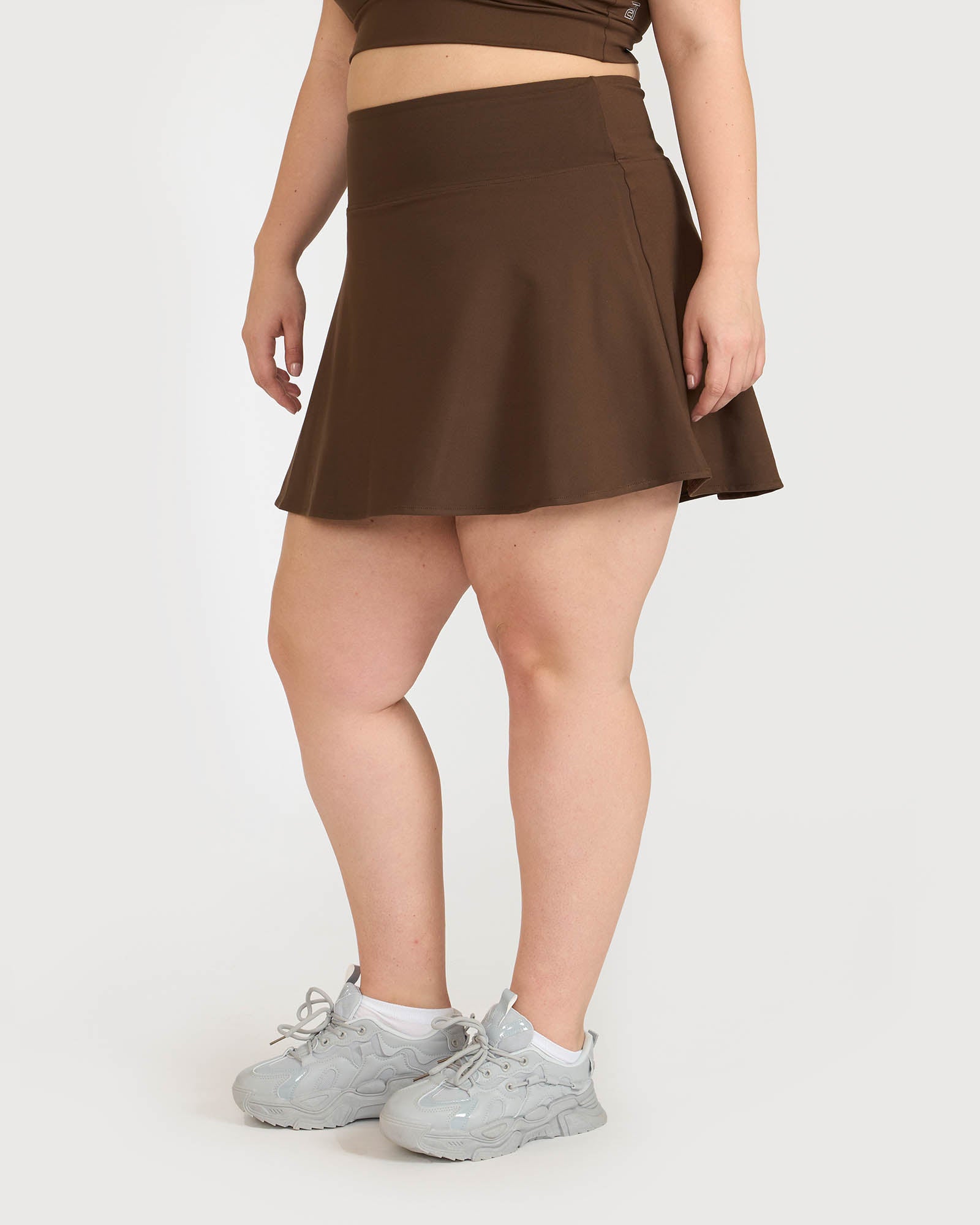 Zen Cheerful Skort and Polo-Neck 2-in-1 Crop Top Co-ord Set
