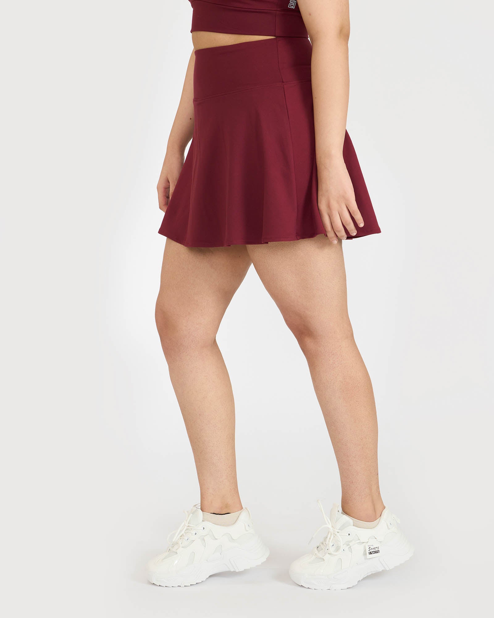Zen Cheerful Skort and Polo-Neck 2-in-1 Crop Top Co-ord Set