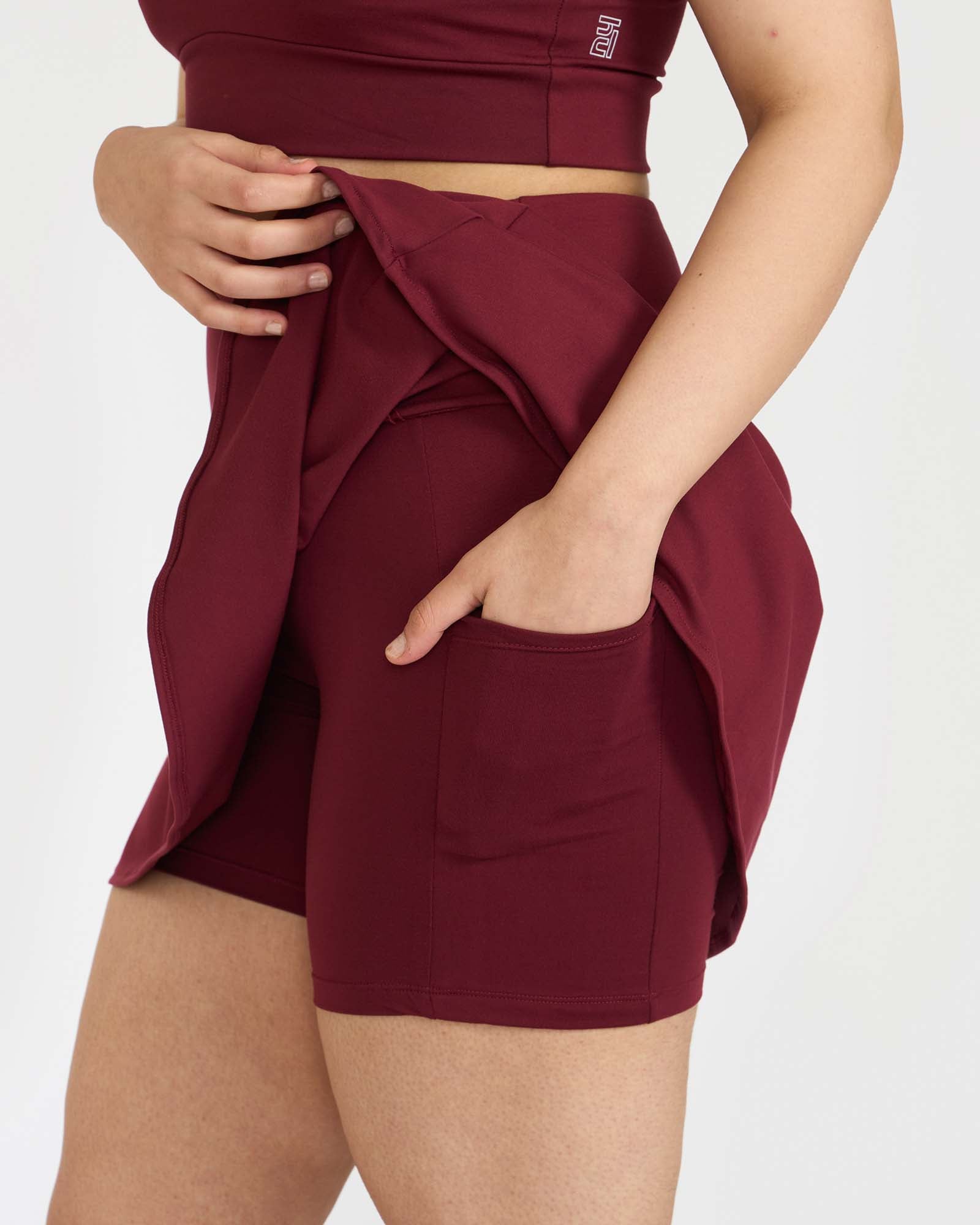 Zen Cheerful Skort and Polo-Neck 2-in-1 Crop Top Co-ord Set