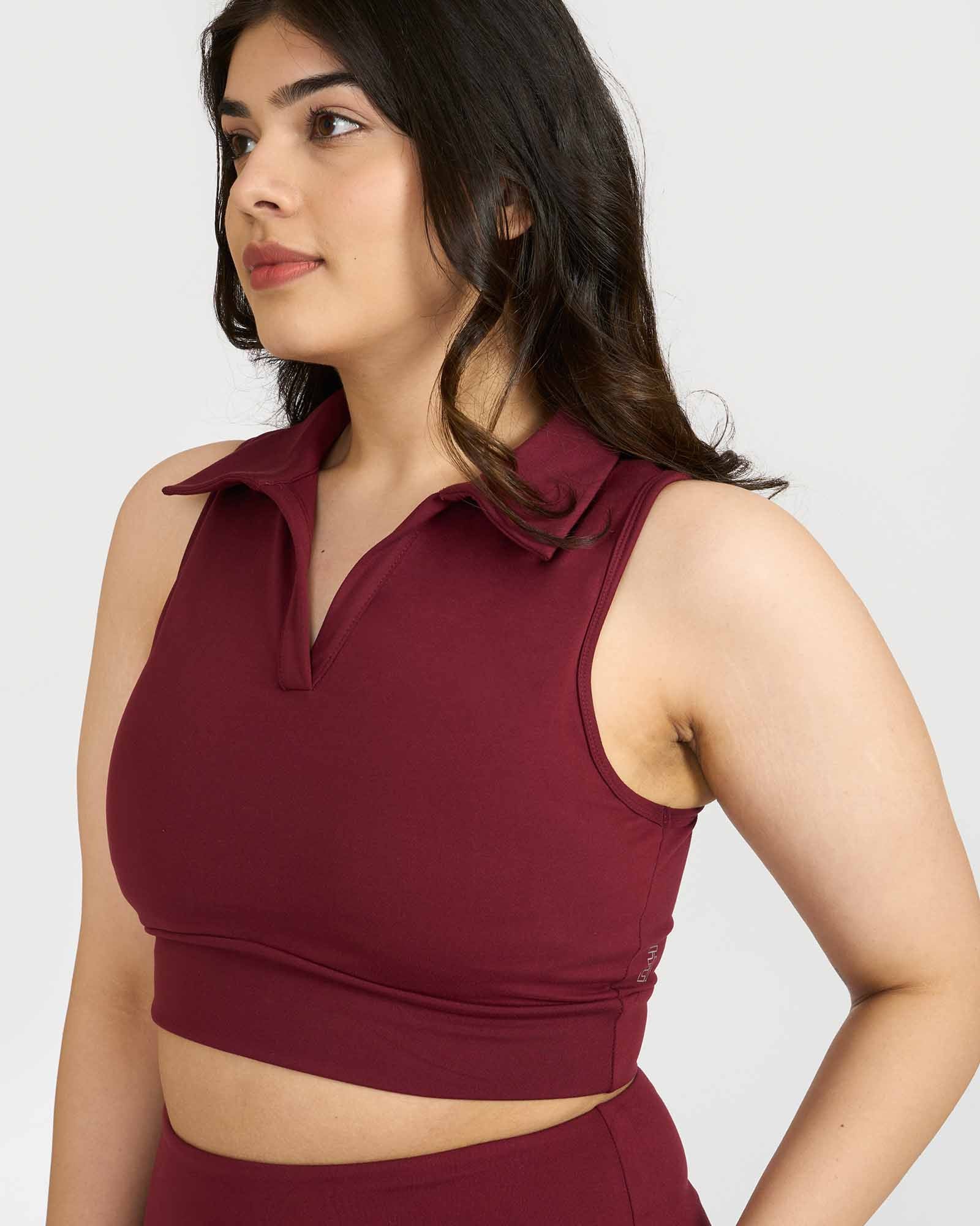 Zen Cheerful Skort and Polo-Neck 2-in-1 Crop Top Co-ord Set
