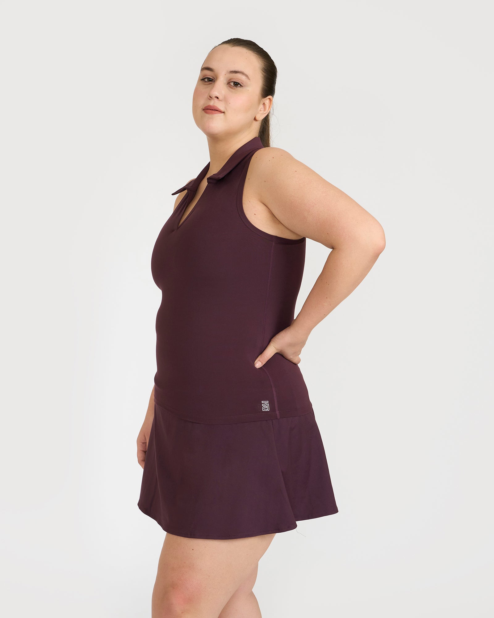 Zen Polo Neck Top with In-built sports bra & Cheerful Skorts Co-Ord Set