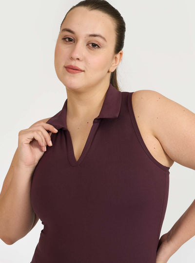 Zen Polo Neck Top with in-Built Sports Bra