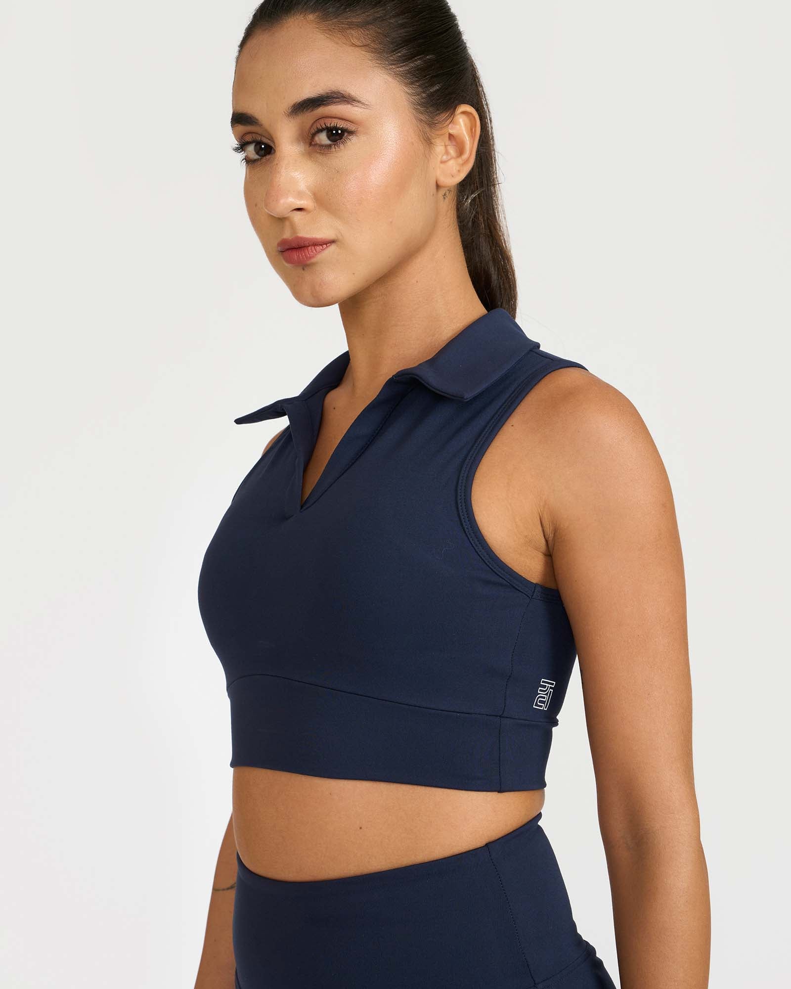 Zen Cheerful Skort and Polo-Neck 2-in-1 Crop Top Co-ord Set