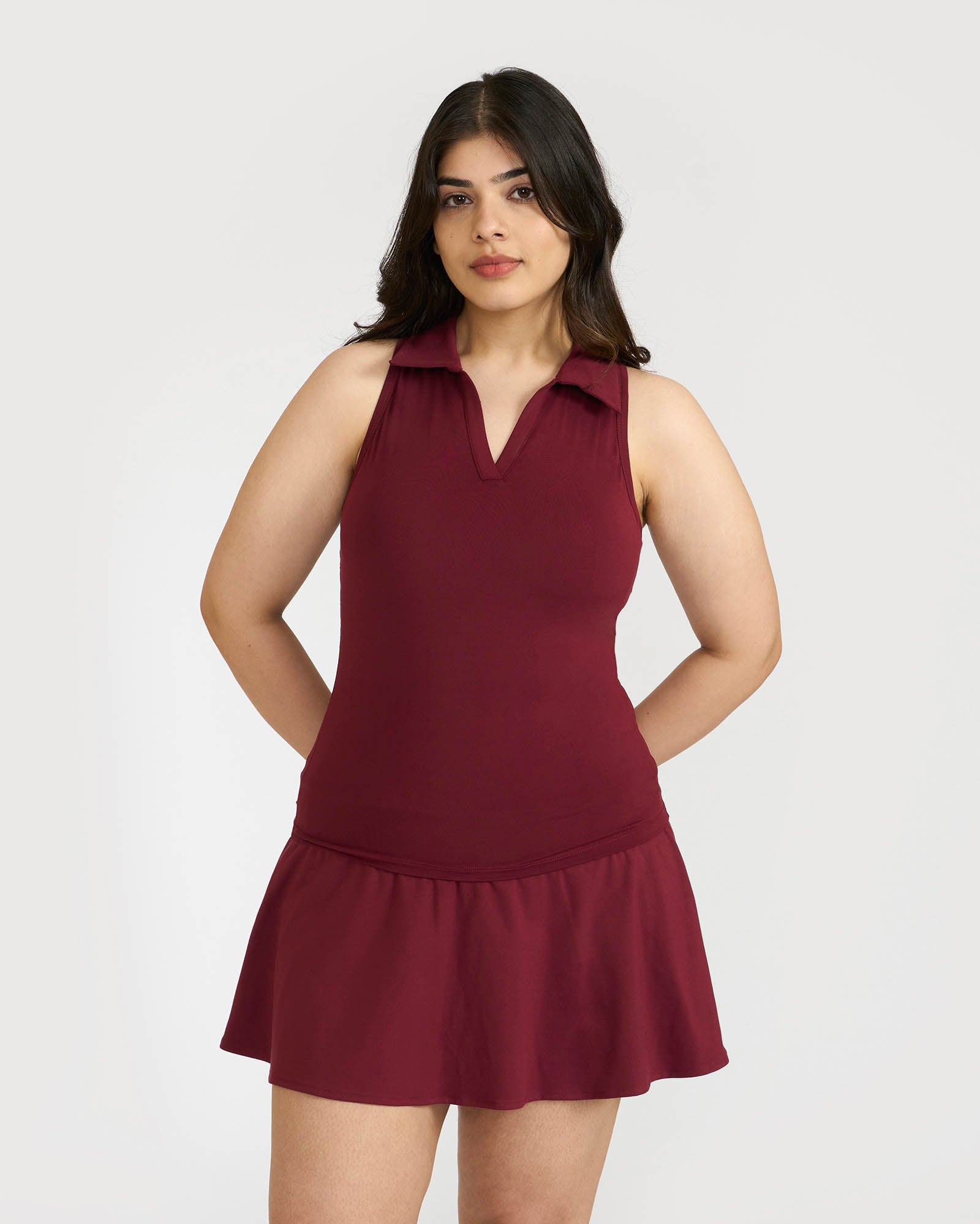 Zen Polo Neck Top with in-Built Sports Bra