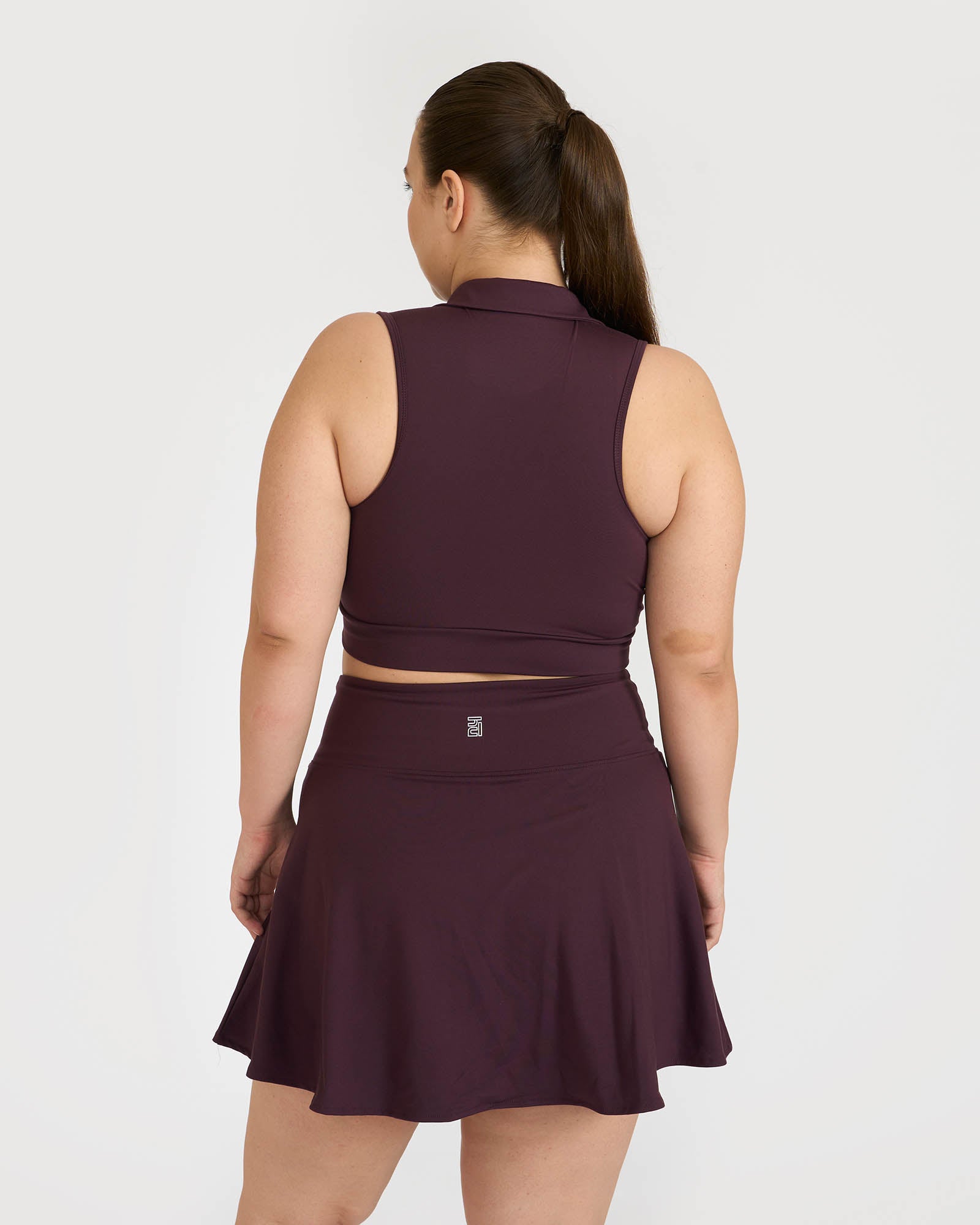Zen Cheerful Skort and Polo-Neck 2-in-1 Crop Top Co-ord Set