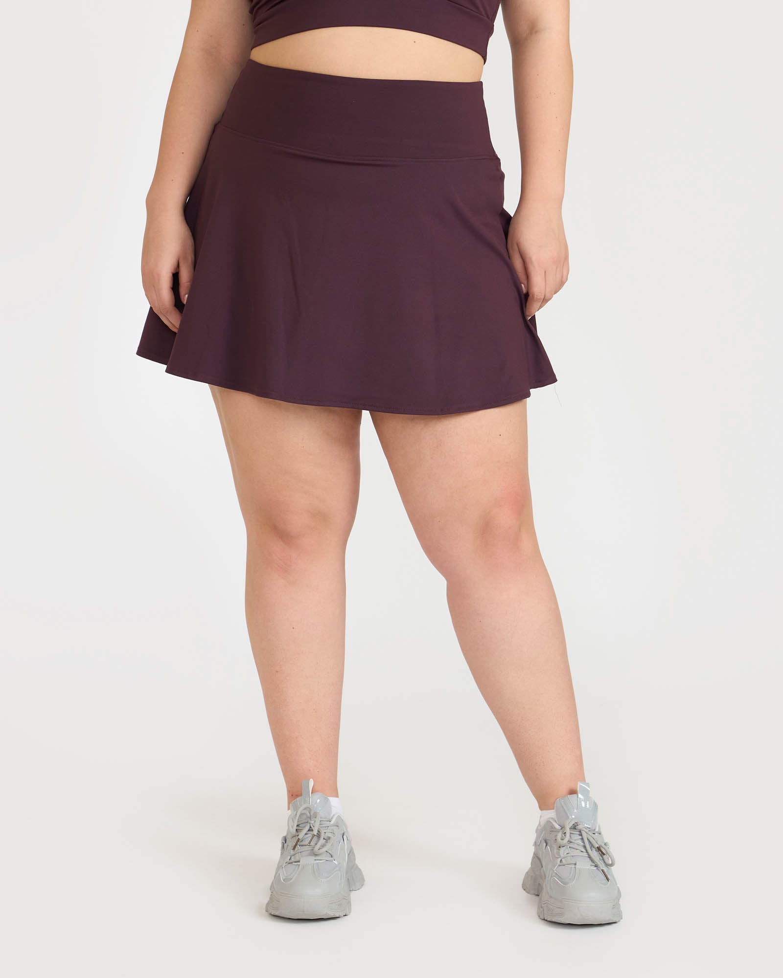 Zen Cheerful Skort and Polo-Neck 2-in-1 Crop Top Co-ord Set