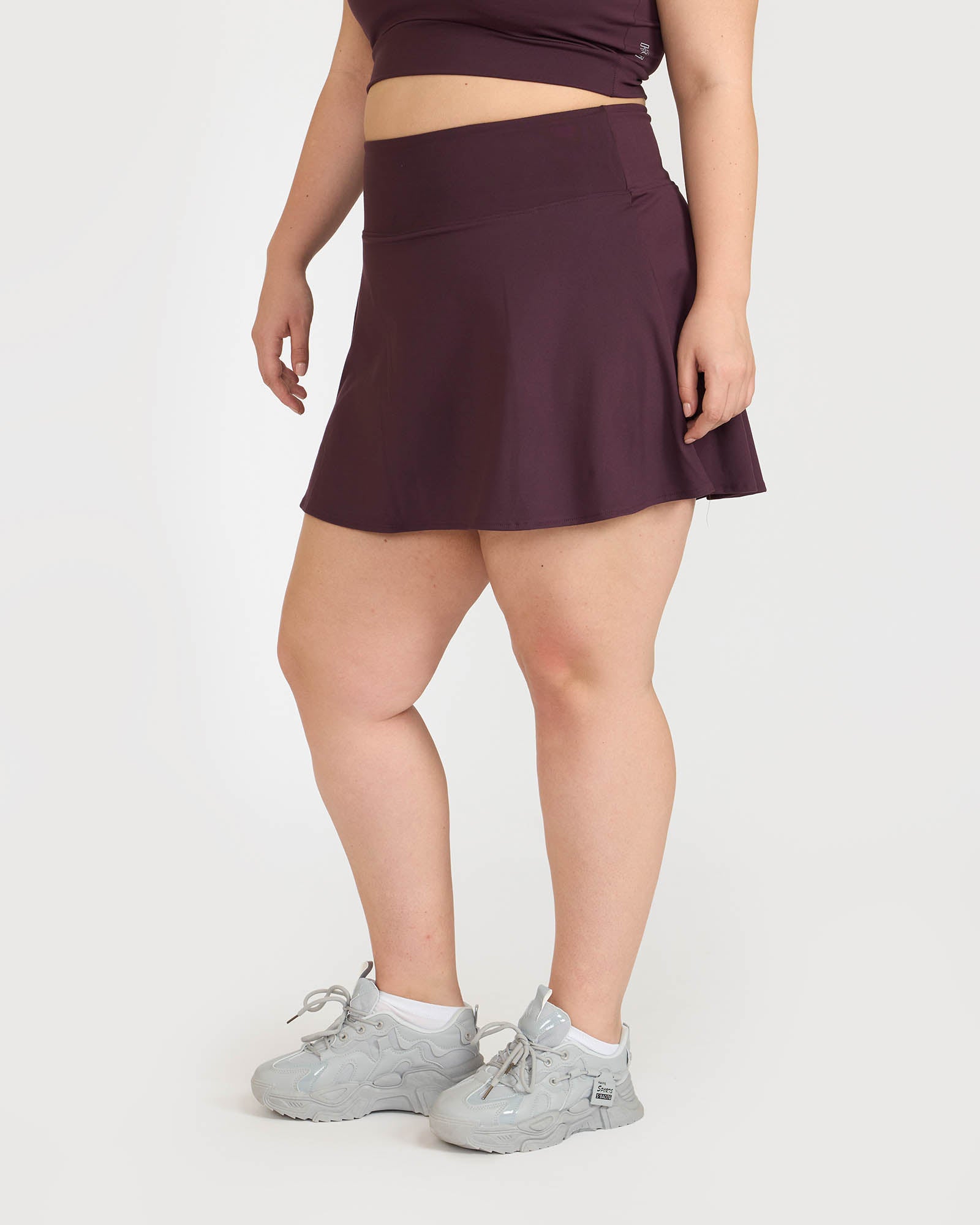 Zen Cheerful Skort and Polo-Neck 2-in-1 Crop Top Co-ord Set