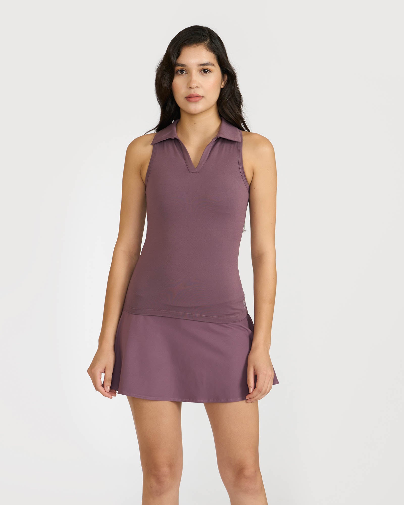 Zen Polo Neck Top with In-built sports bra & Cheerful Skorts Co-Ord Set