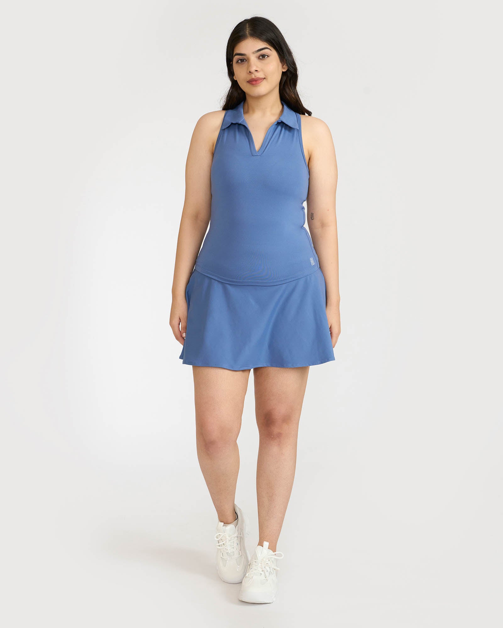 Zen Polo Neck Top with In-built sports bra & Cheerful Skorts Co-Ord Set